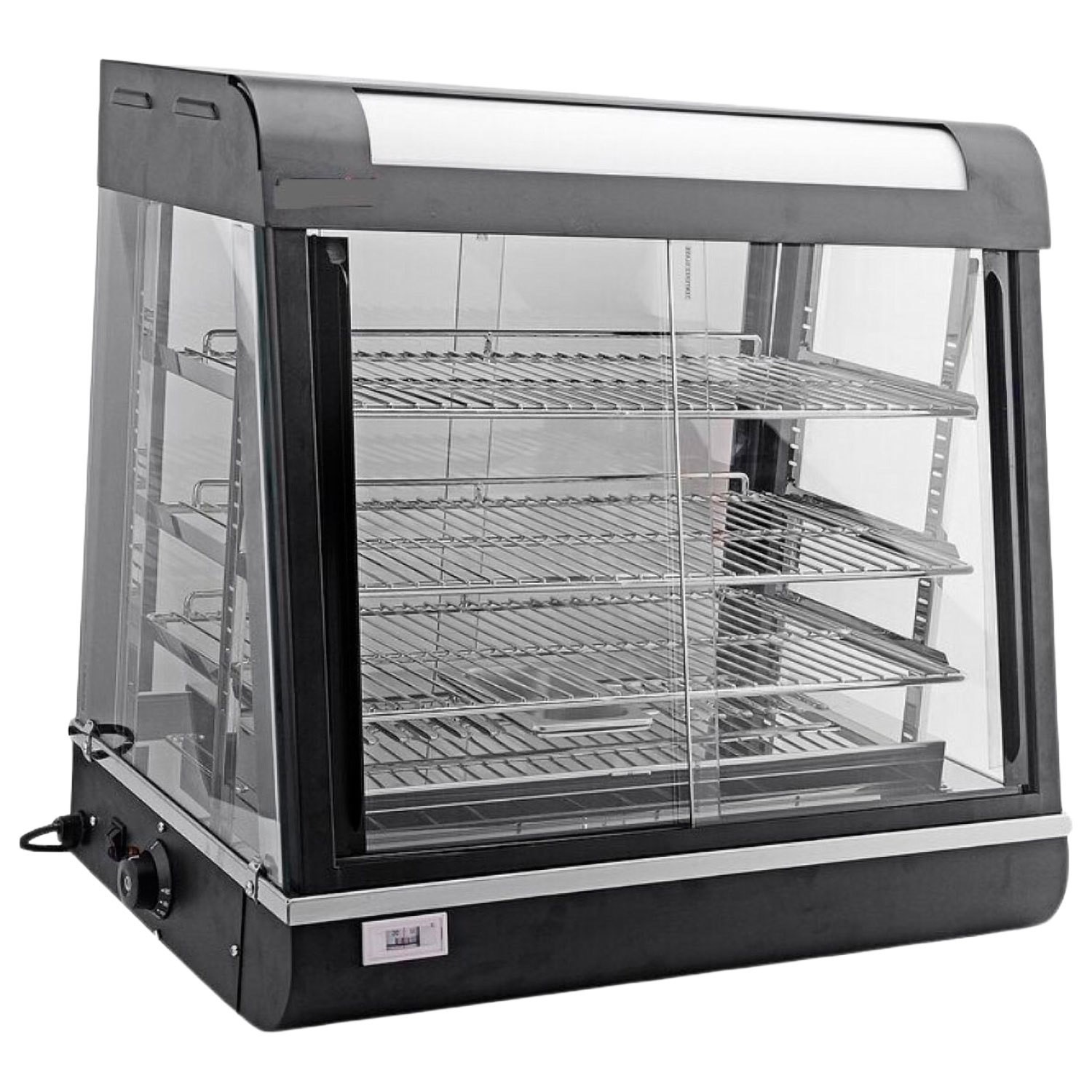 Hamoki Light Heated Food Display Cabinet - 110 Ltr 3 Shelves Front & Rear Access Plug In