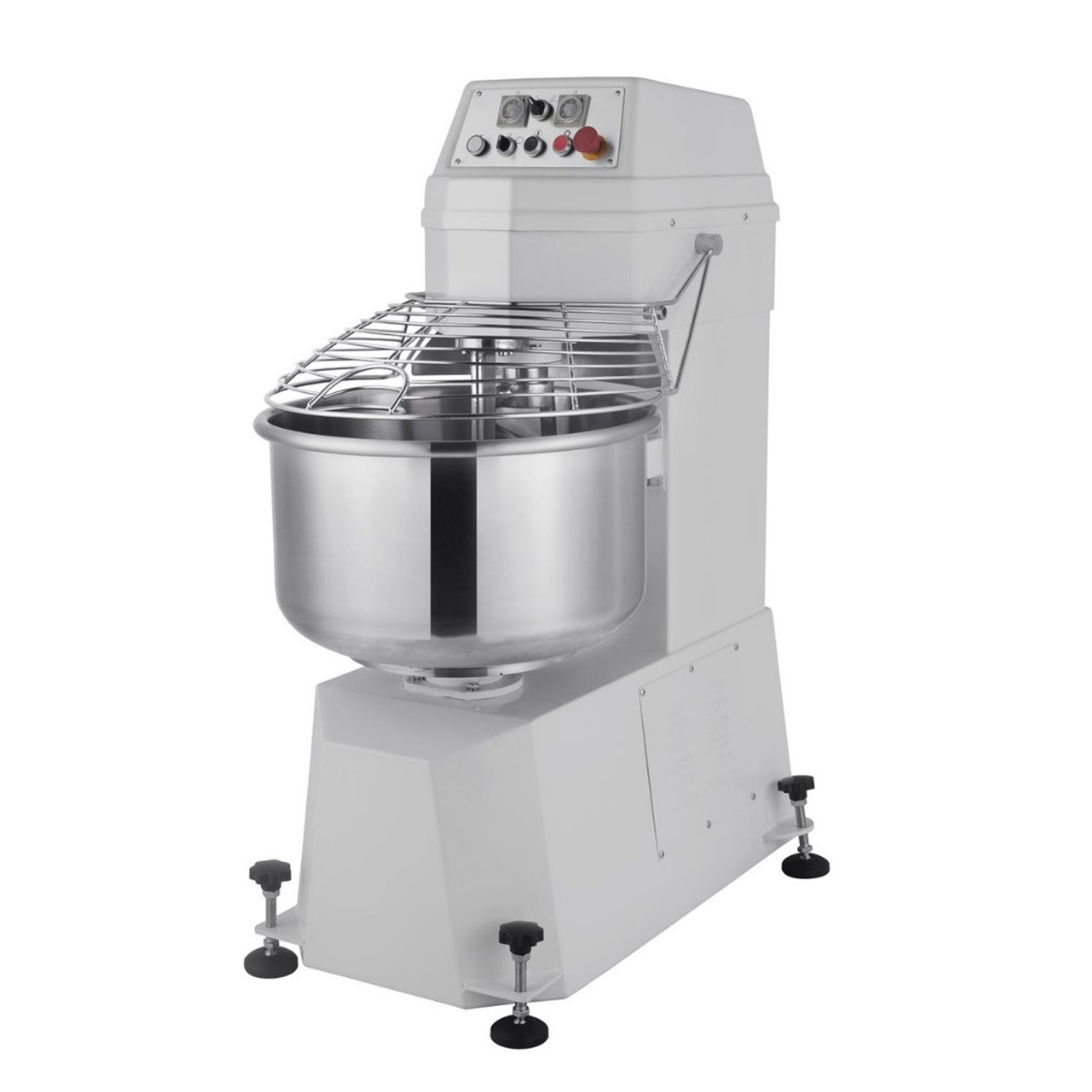 Hamoki White Commercial Twin Speed Spiral Dough Mixer - 130L Bowl, 90Kg Kneading, 3 Phase