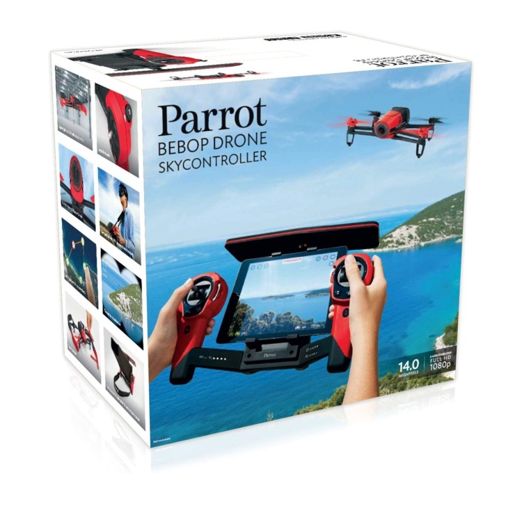 Parrot BeBop HD 1080p Camera Drone Ready To Fly In Red + SkyController