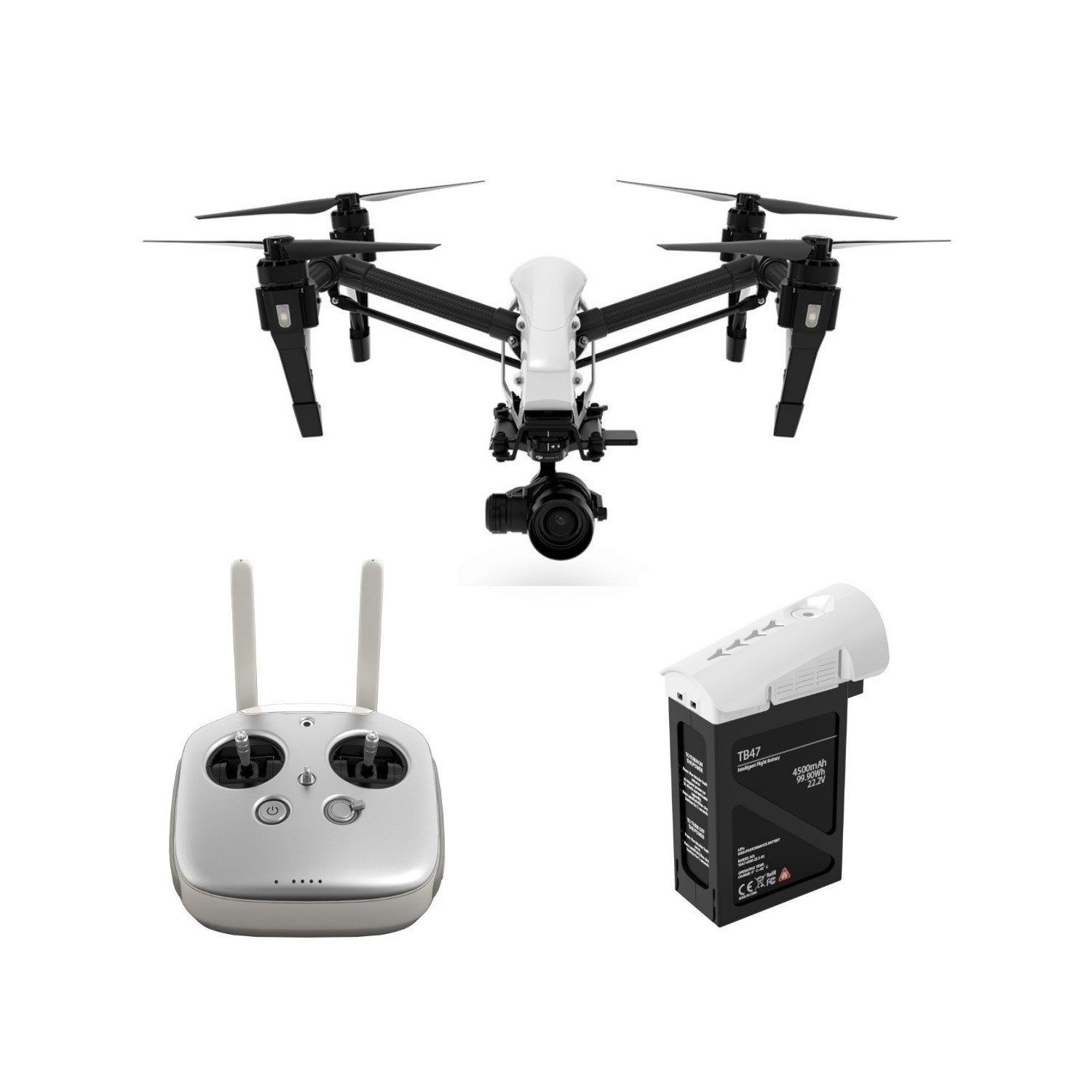 DJI Inspire 1 Pro 4K + 3 Batteries + Controller + Valise + Sac à dos DJI Inspire 1 Pro 4K + 3 Batteries + Controller + Valise + Sac à dos