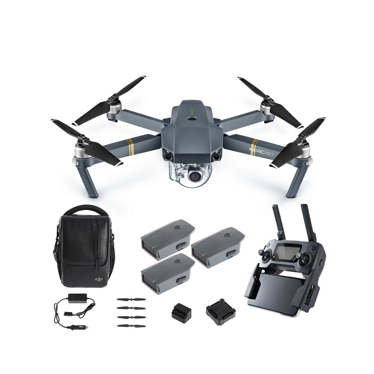 GRADE A1 - DJI Mavic Pro Ready To Fly 4K UHD Foldable Camera Drone With Three Axis Gimbal Smart GPS Flight Modes Return To Home Object Tracking & Collision Avoidance ULTIMATE BUNDLE