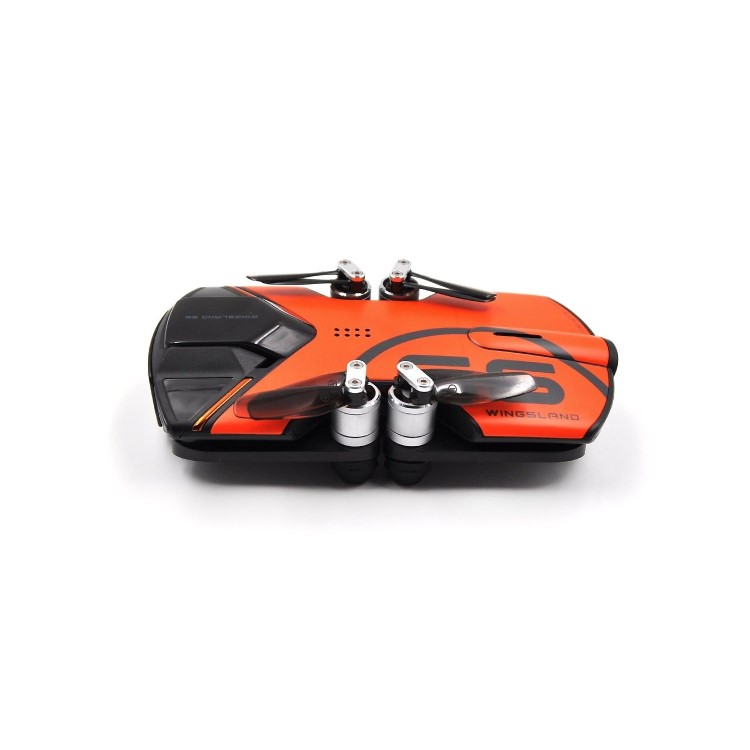 Wingsland S6 4K Foldable Pocket Sized Camera Drone - Orange - With Free Battery 