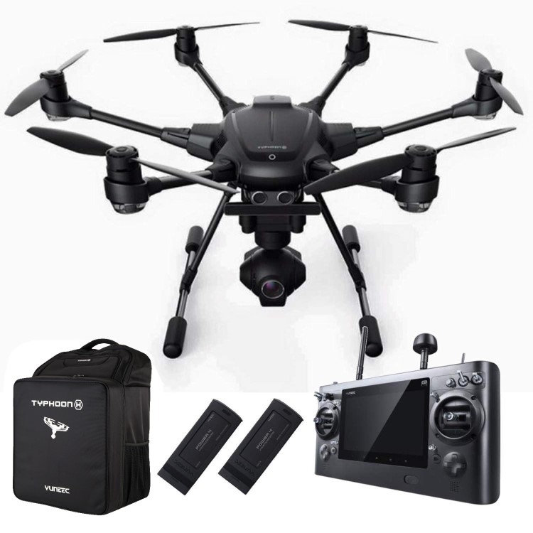 GRADE A1 - Yuneec Typhoon H Pro RS ST16 Wizard RealSense IPS Sonic Avoidance CGO3+ Batteries x2 Backpack