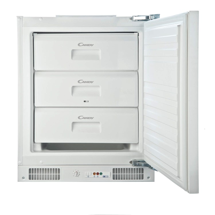 Candy CFU130EK 97 Litre Integrated Under Counter Freezer Fast Freeze 60cm Wide - White