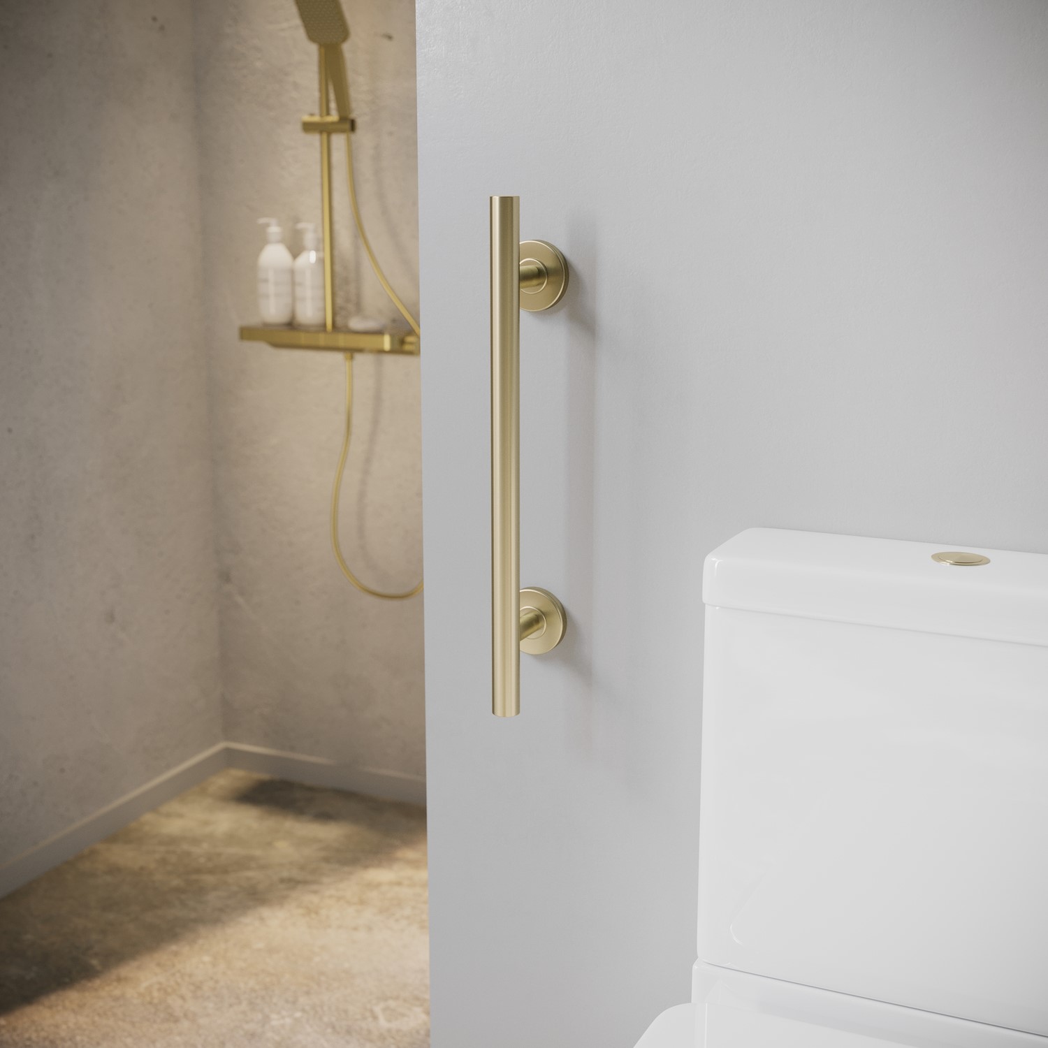 Arissa Brass Bathroom Grab Rail 450 X 77Mm DRY-YZFS-01-450-BB - Image 3