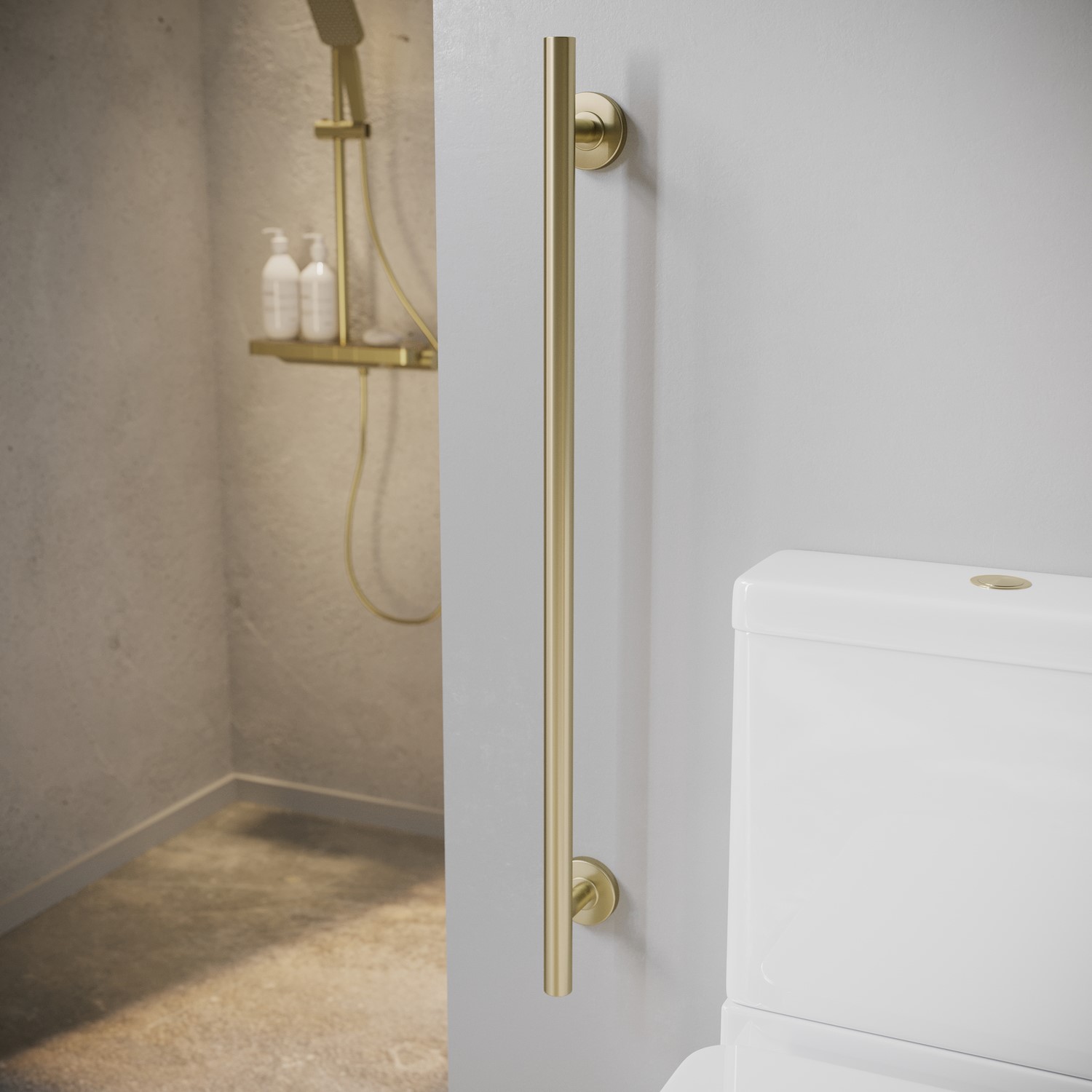 Arissa Brass Bathroom Grab Rail 800 X 77Mm - Image 3