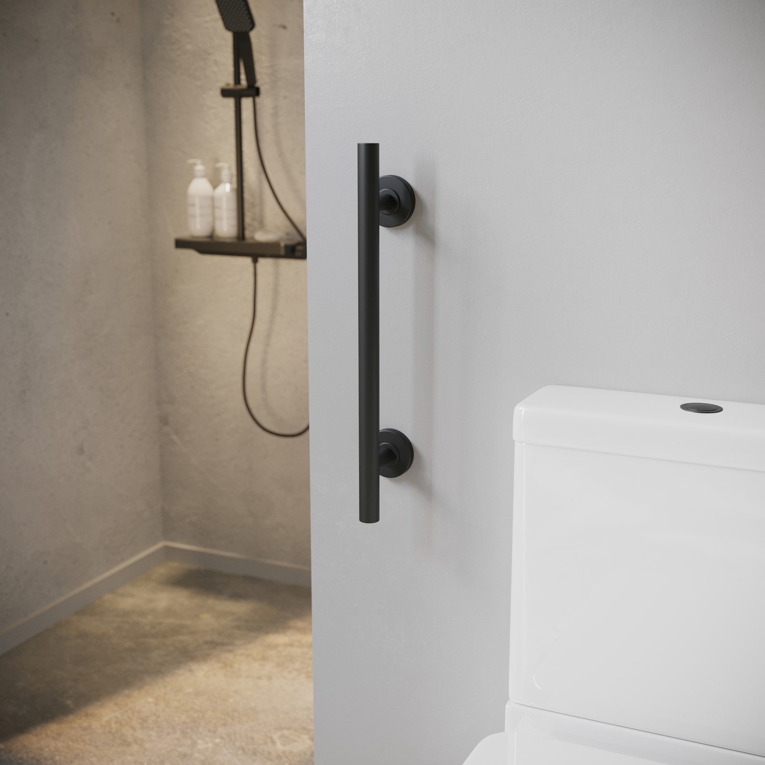Arissa Black Bathroom Grab Rail 350 X 77Mm - Image 3