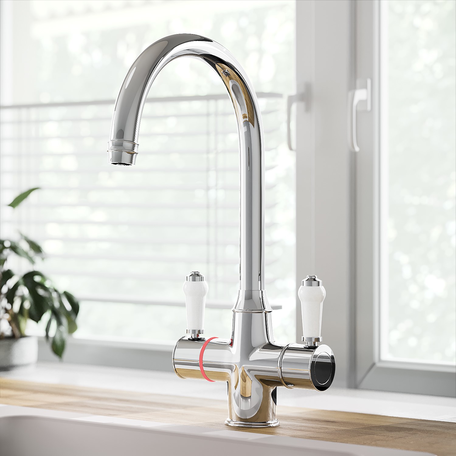 Pronto 3 In 1 Instant Boiling Hot Traditional Kitchen Mixer Tap With 2.4L Boiler Astrid AQTRAD3-1CP - Image 3