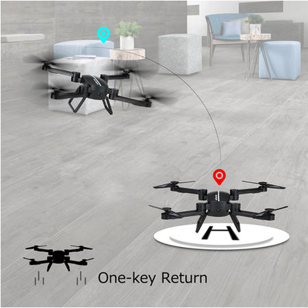 Toy Foldable Mini Drone Wifi 720P with One Key Return and altitude Hold in Black
