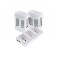 Two DJI Phantom 4 High Cap Rechargeable Intelligent Flight Batteries + Battery Charging Hub