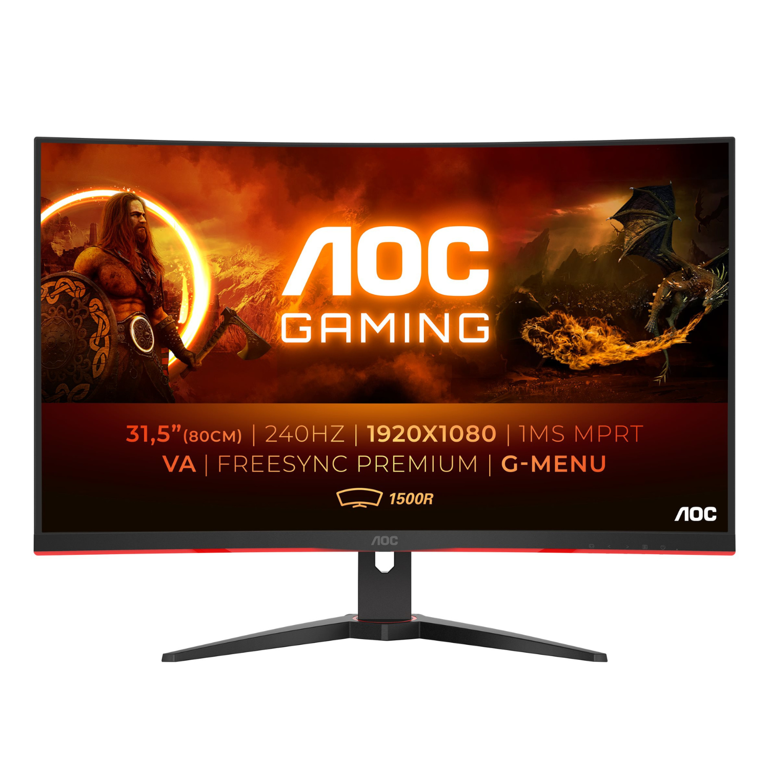 Aoc Gaming C32G2Ze Curved Gaming Monitor - 32In Fhd (1920 X 1080), 240Hz, Amd Freesync Premium - Image 6