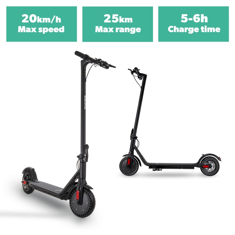 GRADE A2 - electriQ Active Electric Scooter - Black - 25km Range - 25km/h 