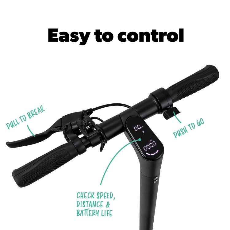 GRADE A2 - electriQ Active Electric Scooter - Black - 25km Range - 25km/h 