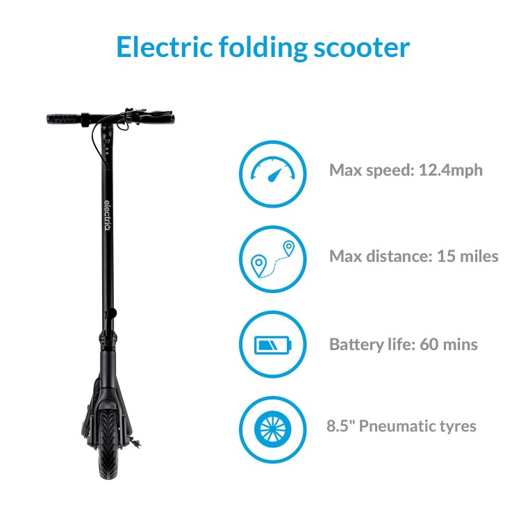 GRADE A3 - electriQ Active Electric Scooter - Black - 25km Range - 20km/h 
