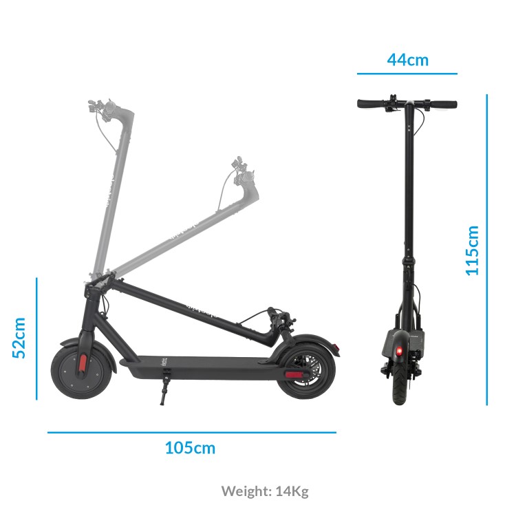 GRADE A2 - electriQ Active Electric Scooter - Black - 25km Range - 25km/h - LG battery