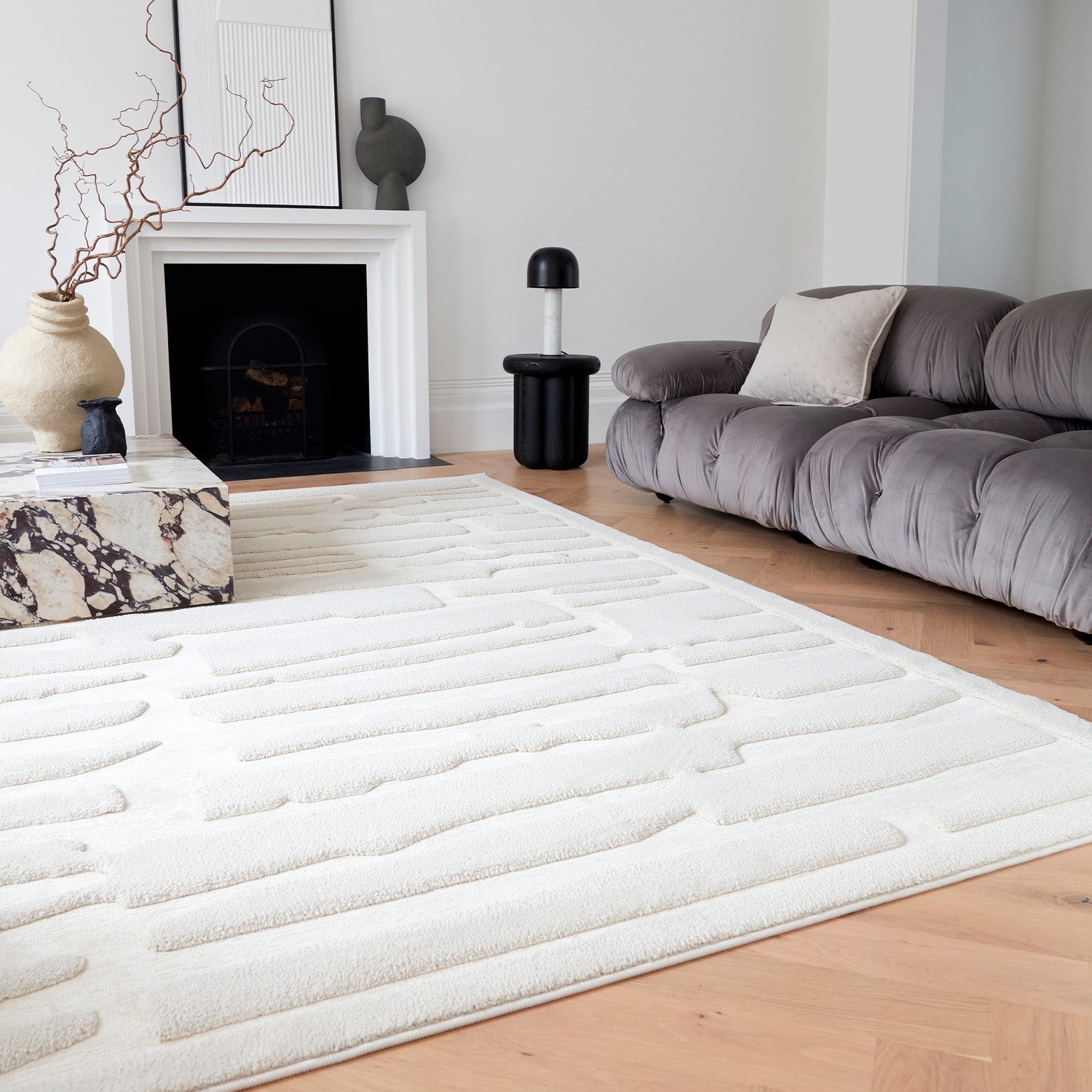 Cream Abstract Ivory Rug - 170 X 120 Cm - Path - Valley Asiatic Carpets Ltd. - Image 3