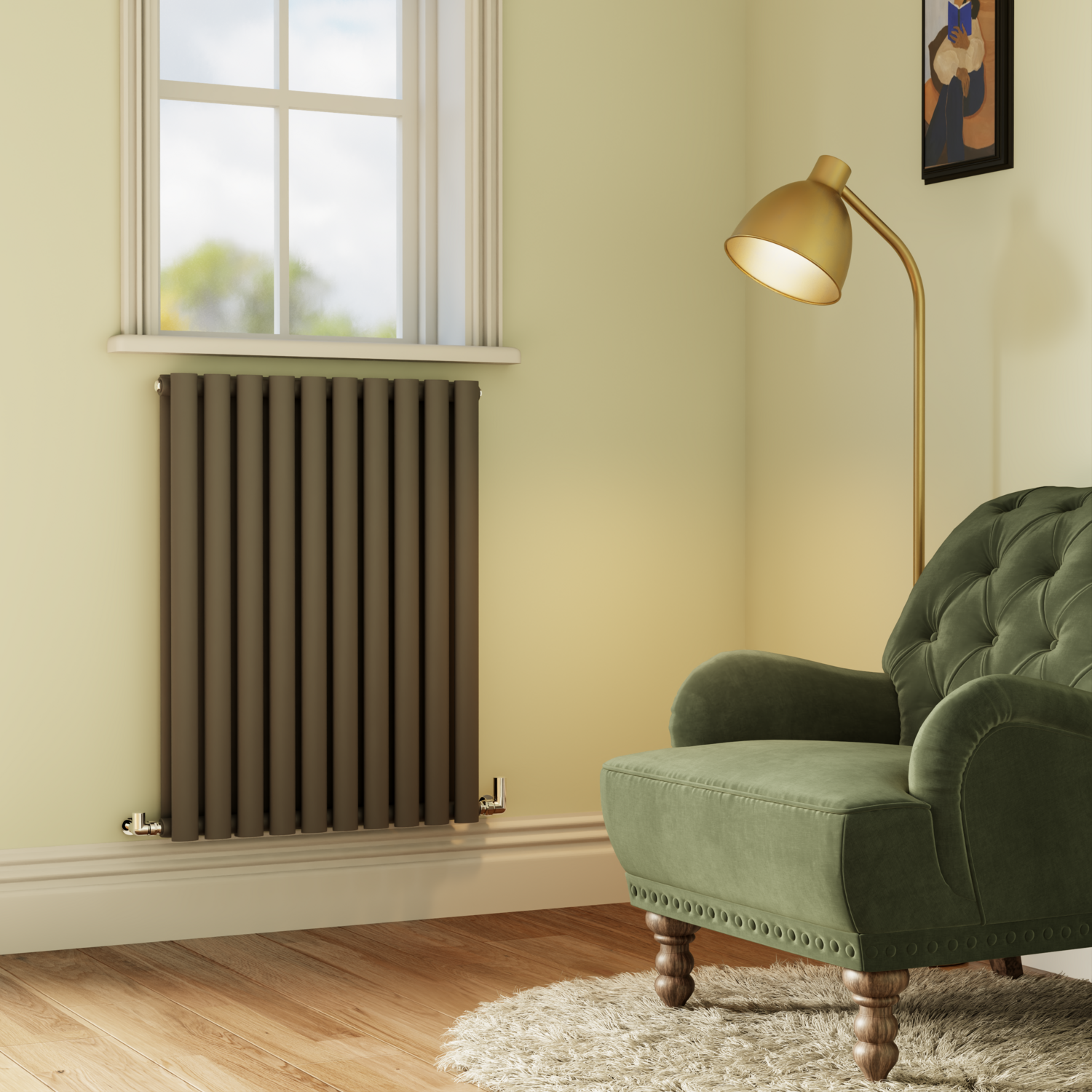 Sorrento Anthracite Horizontal Oval Designer Radiator 800X590mm Double Panel 3045 Btu - Image 3