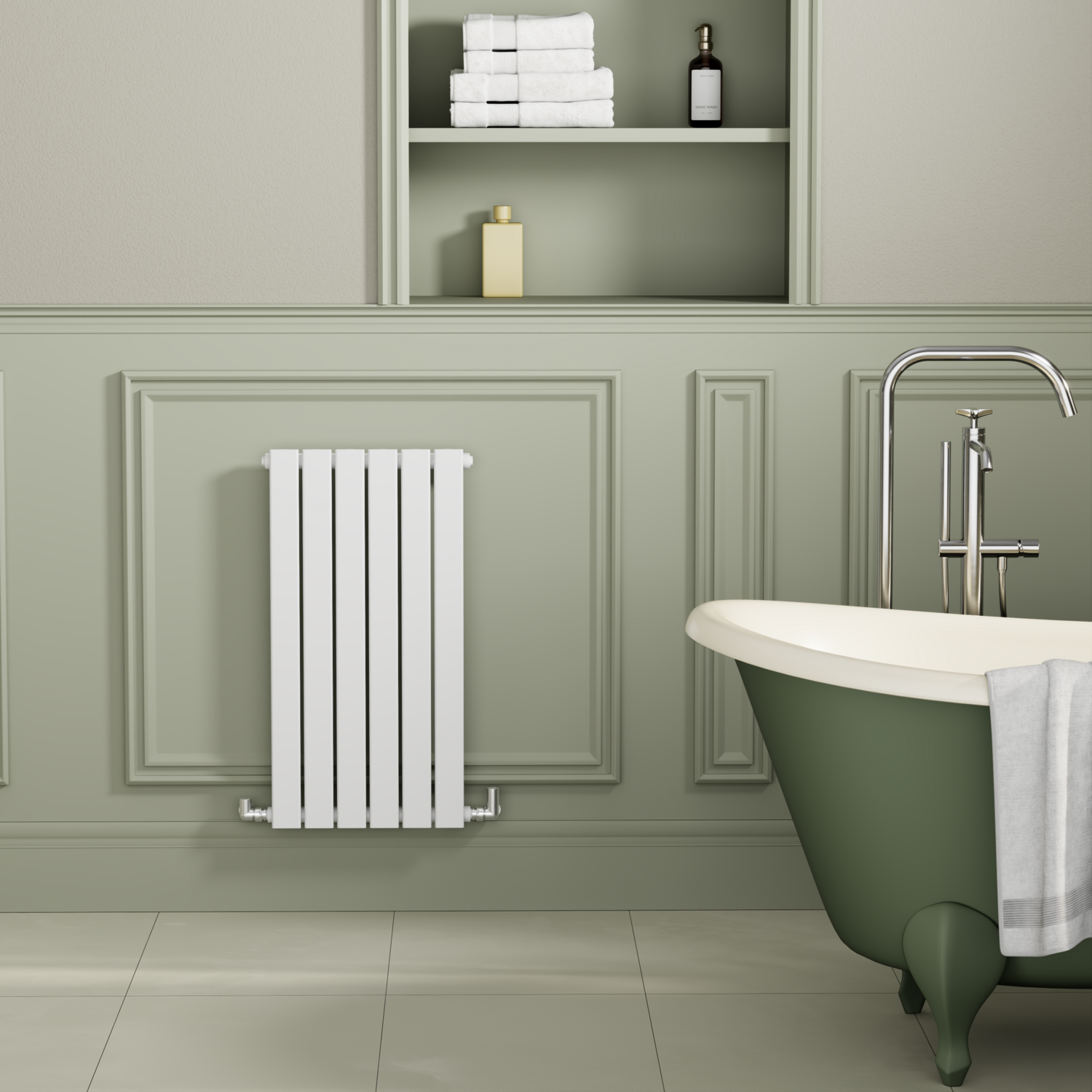 Riace Horizontal Flat Designer Radiator 800X408mm Single Panel 1299 Btu HS6-800-WCF - Image 3