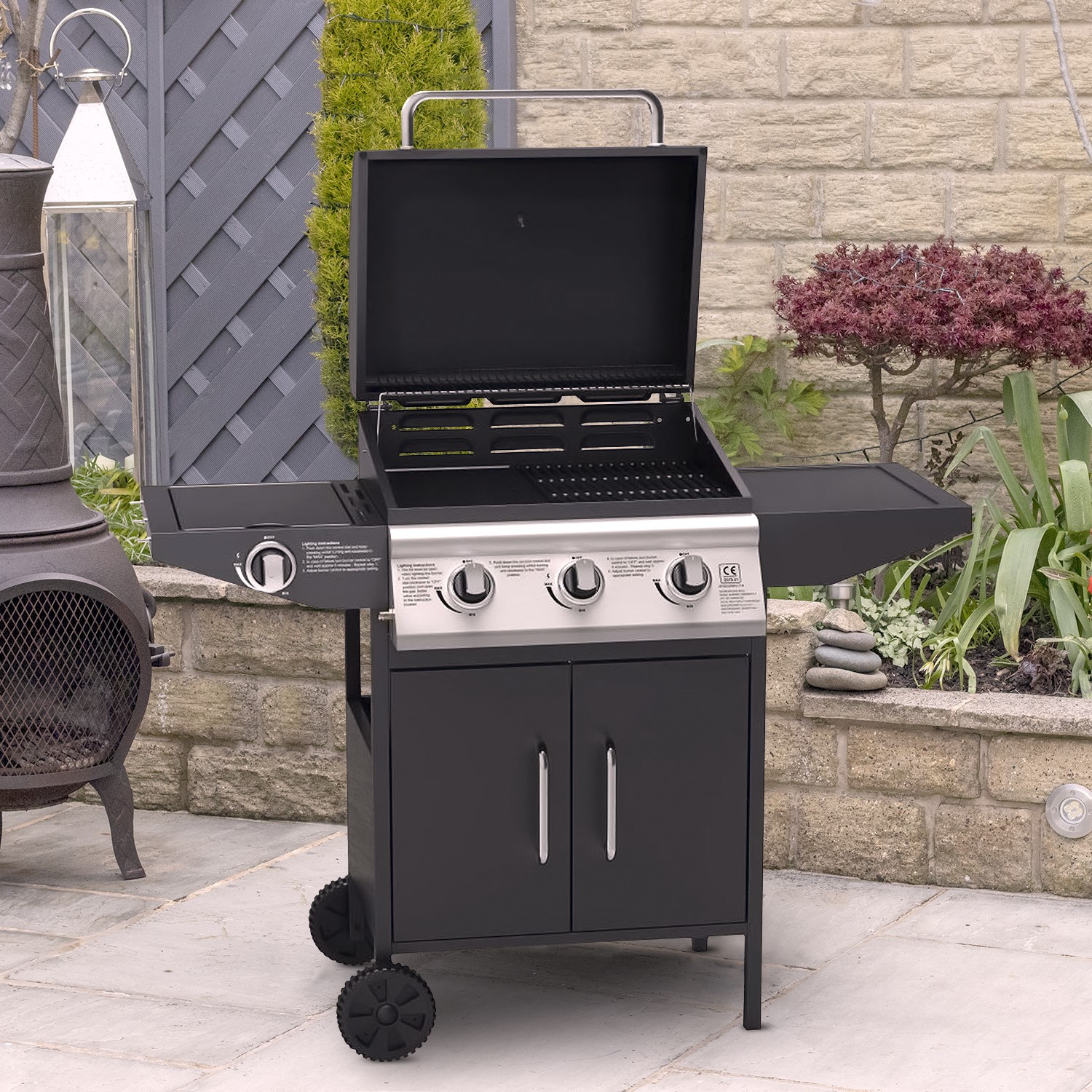 Boss Grill Black Georgia Classic - 3 + 1 Burner Gas Bbq - Free Cover