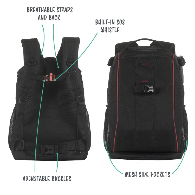 Anti-theft Drone backpack with Waterproof cover - Black