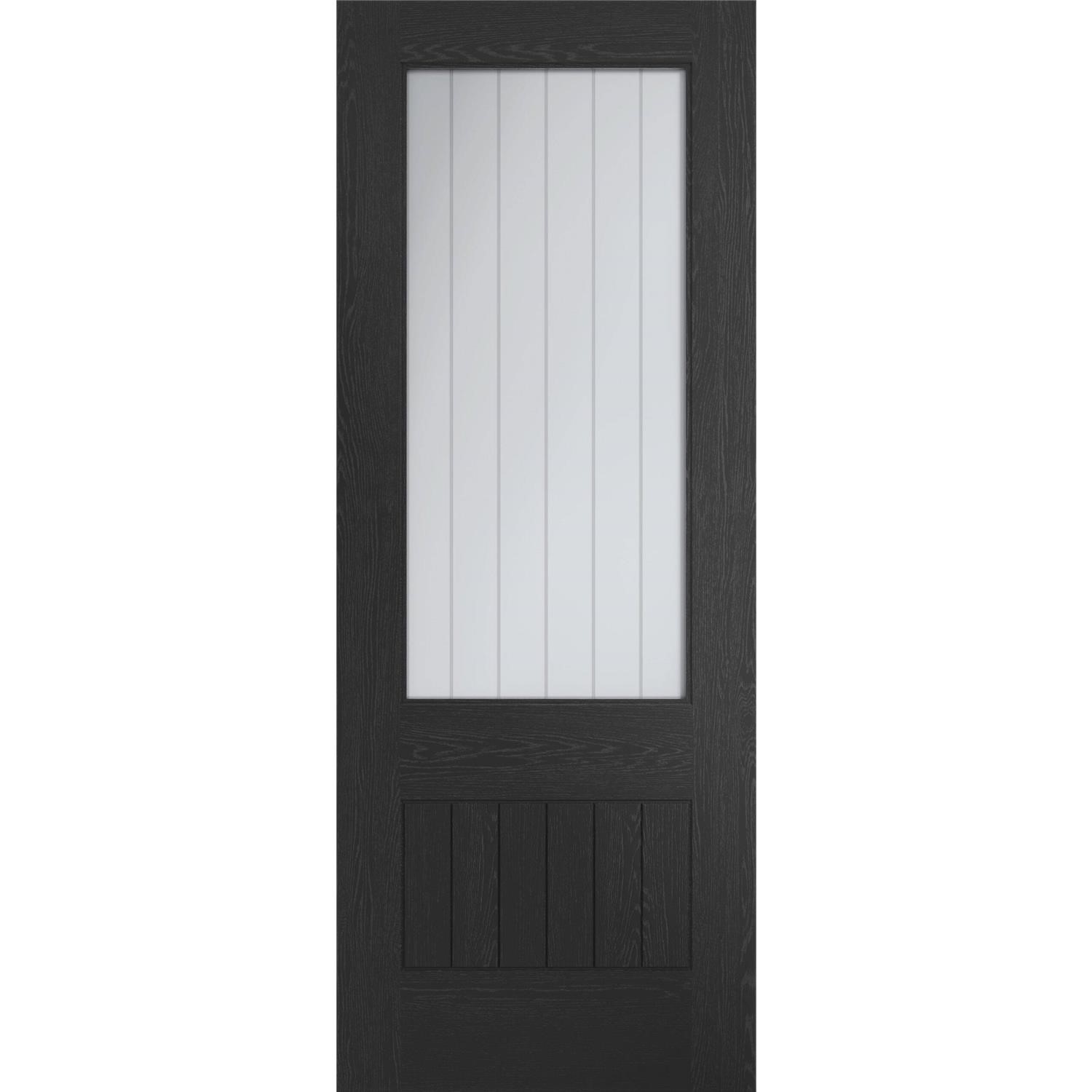 Black Internal Half-Glazed Cottage Door With Clear Etched Glass - 1981 X 686 X 35Mm - Suffolk - Xl Joinery - Image 2