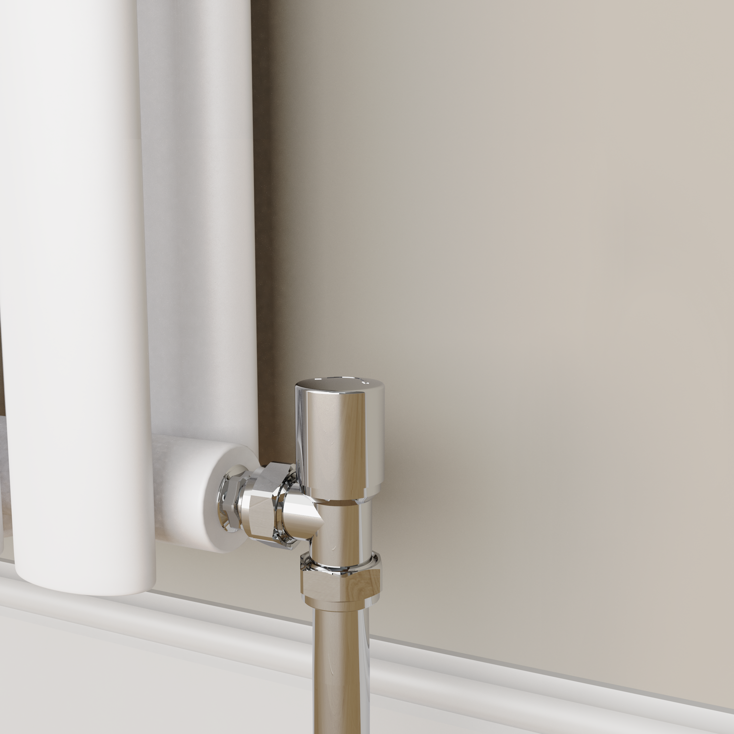 Elego Chrome Modern Manual Angled Radiator Valves (Pair) - Image 3