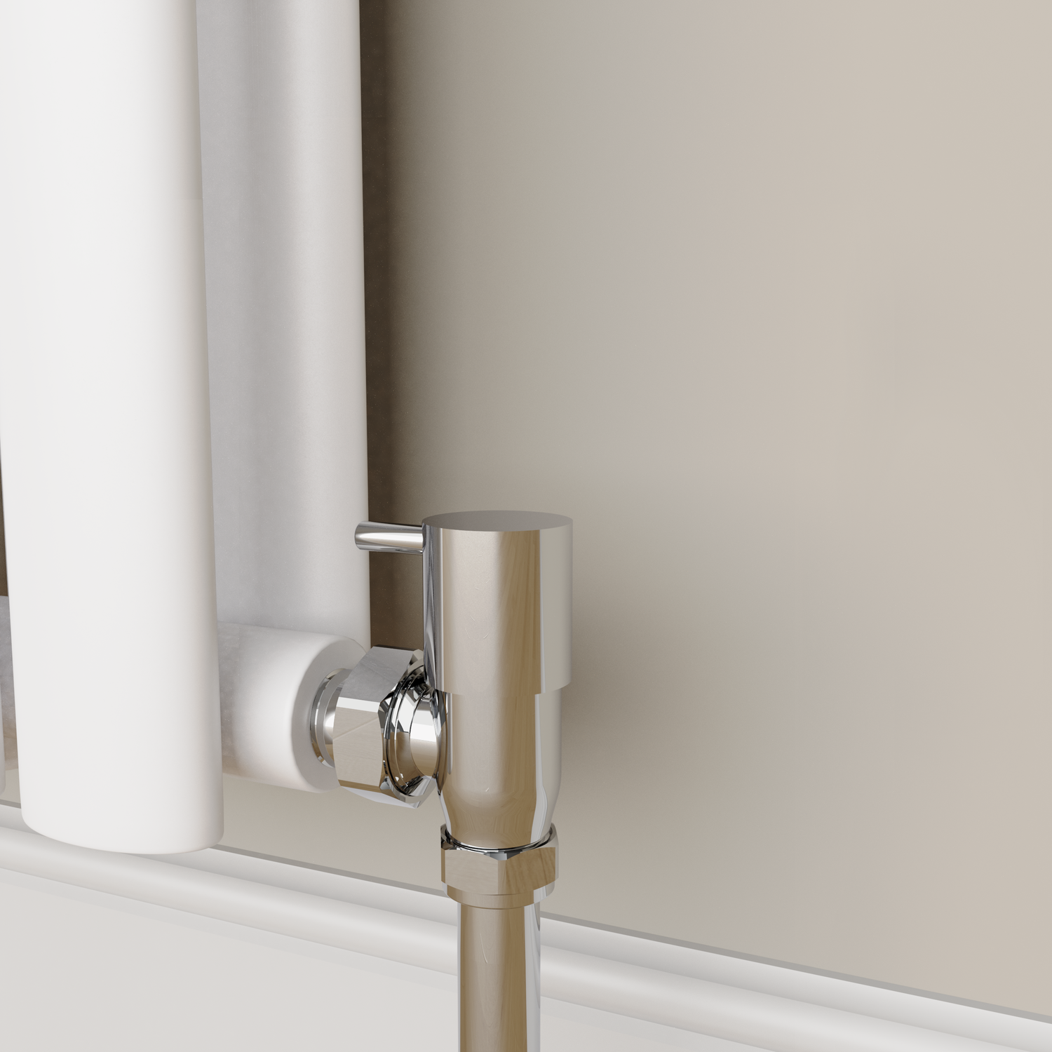 Elego Chrome Modern Manual Angled Radiator Valves (Pair) - Image 3