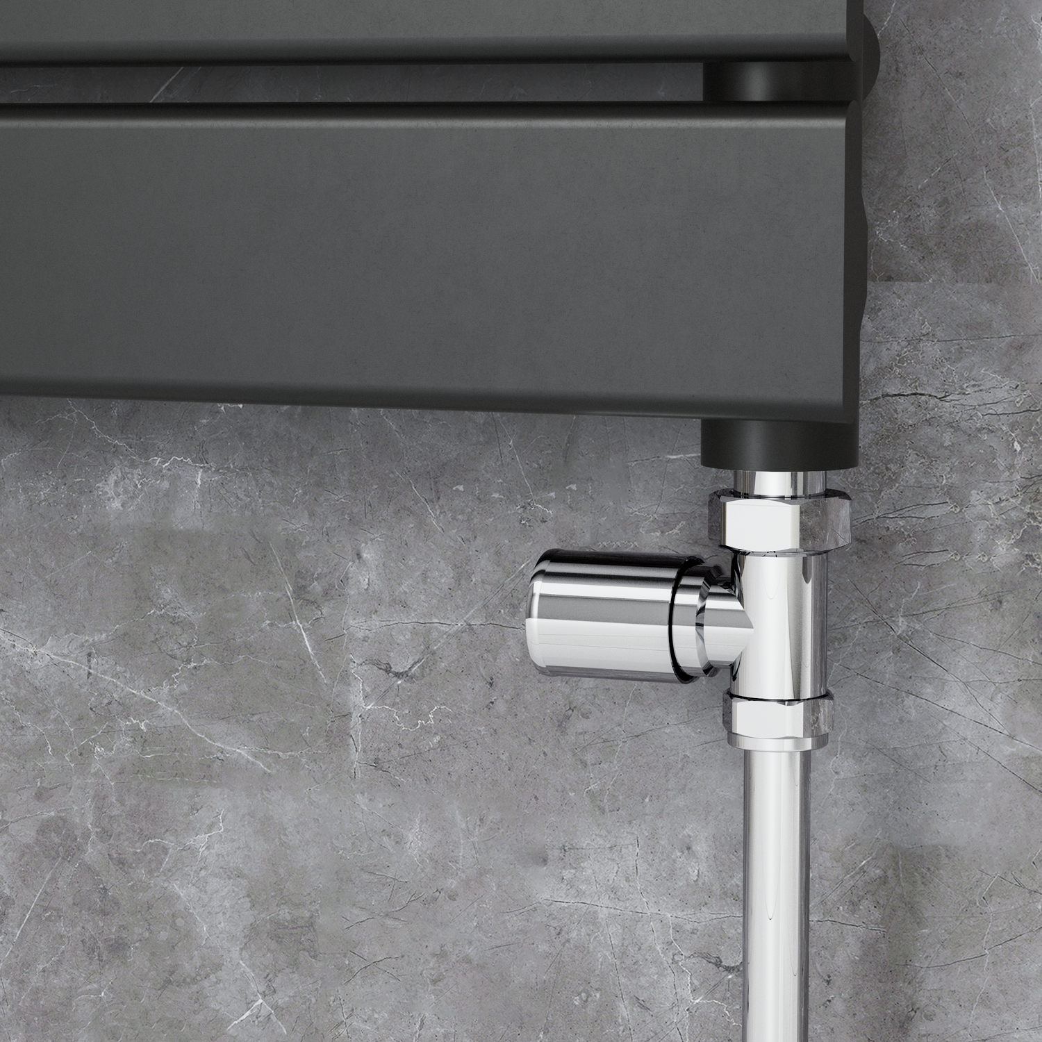 Elego  Modern Manual Straight Radiator Valves (Pair) MAN-ST-3CH - Image 3
