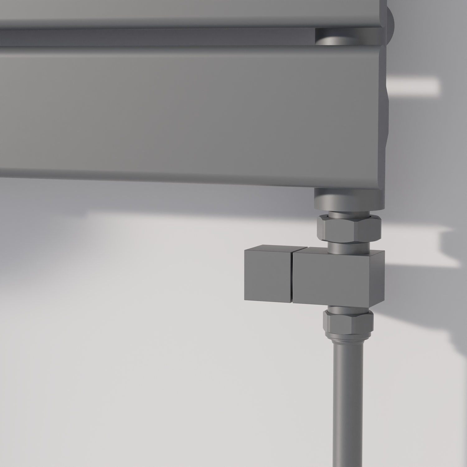 Elego Anthracite Gray Modern Manual Straight Radiator Valves (Pair) - Image 3