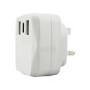Dual USB 18W Mains Charger 2 x USB 1 x USB-C in White