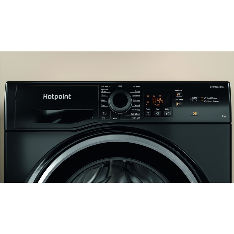 Refurbished Hotpoint NSWM963CBSUKN Freestanding 9KG 1600 SpinWashing Machine