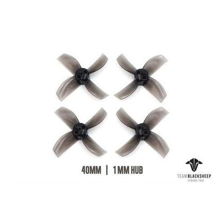TBS Micro Brushless Props 4 Blade 40mm Black - 1mm Hub
