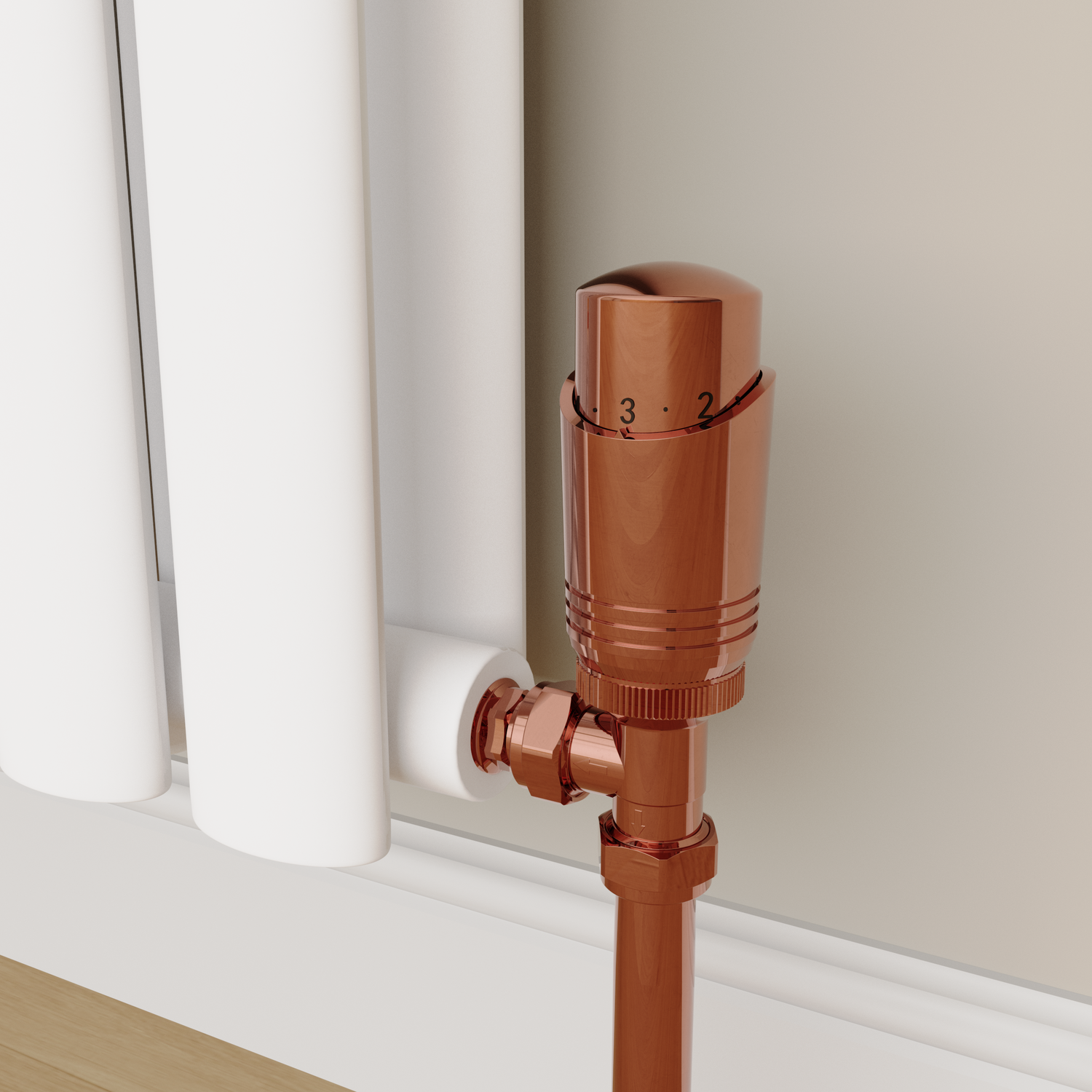 Elego  Modern Trv Angled Thermostatic Radiator Valves With Lockshield TRV-AG-1CO - Image 3