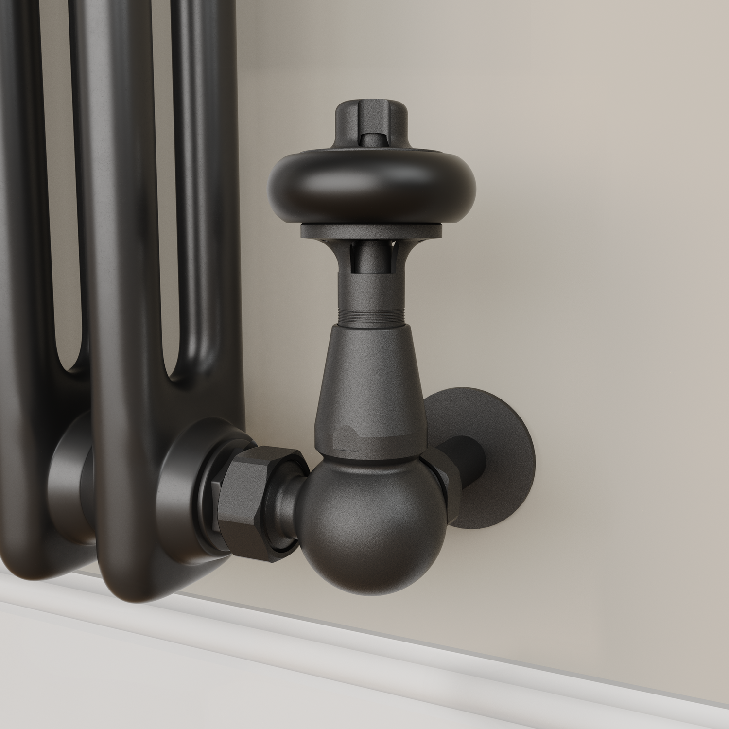 Maesta Traditional Trv Corner Thermostatic Radiator Valves With Lockshield TRVT-CN-9MB - Image 3