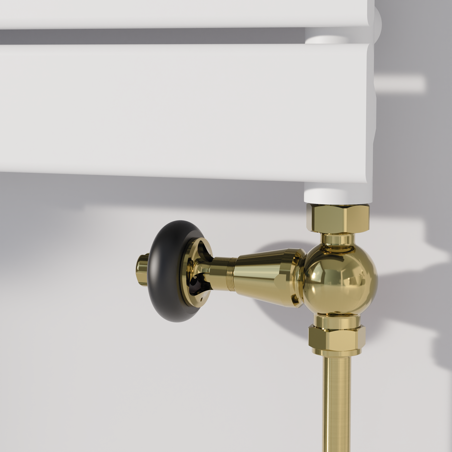 Maesta Traditional Trv Straight Thermostatic Radiator Valves With Lockshield TRVT-ST-9BB - Image 3