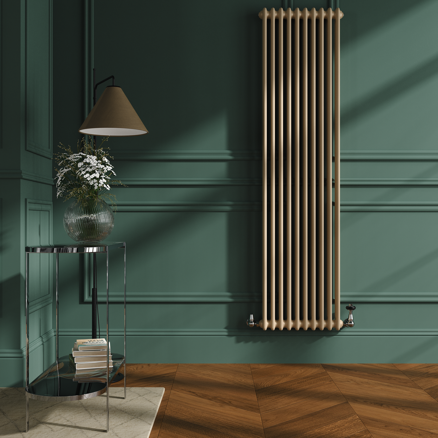 Reggio Elk Vertical Double Column Traditional Radiator 1800X470mm 4399 Btu Cast Iron Style VCD10-1800-EBCT - Image 3