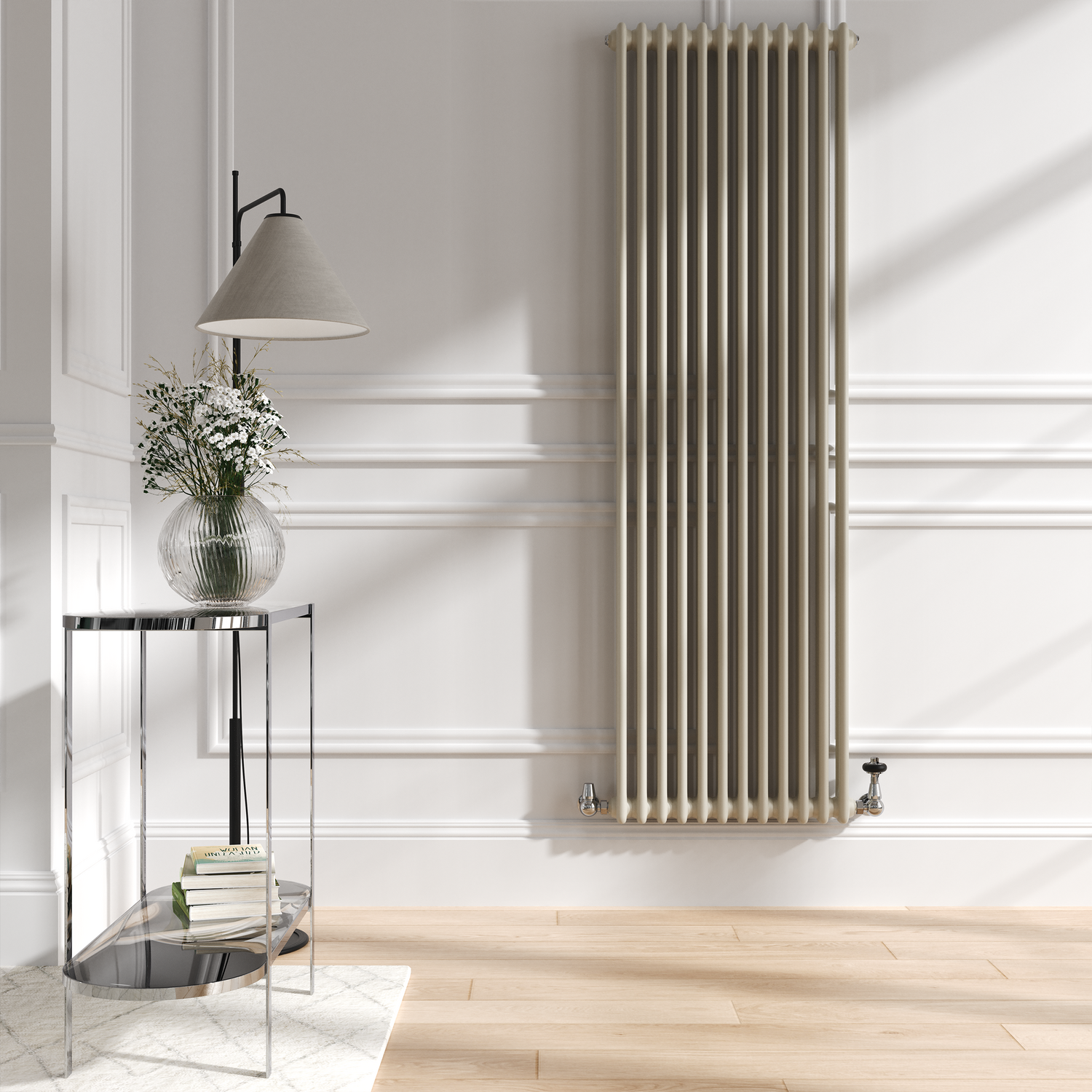 Reggio Linen Vertical Double Column Traditional Radiator 1800X560mm 5279 Btu - Cast Iron Style - Image 3