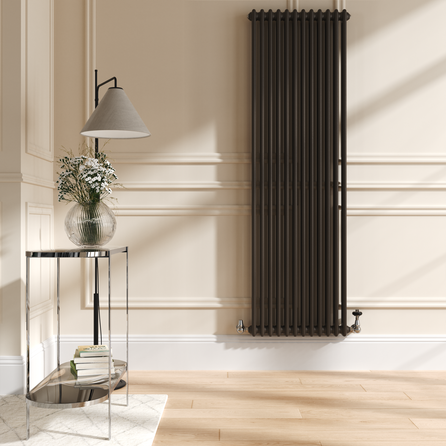 Reggio Brown Russet Vertical Double Column Traditional Radiator 1800X560mm 5279 Btu - Cast Iron Style
