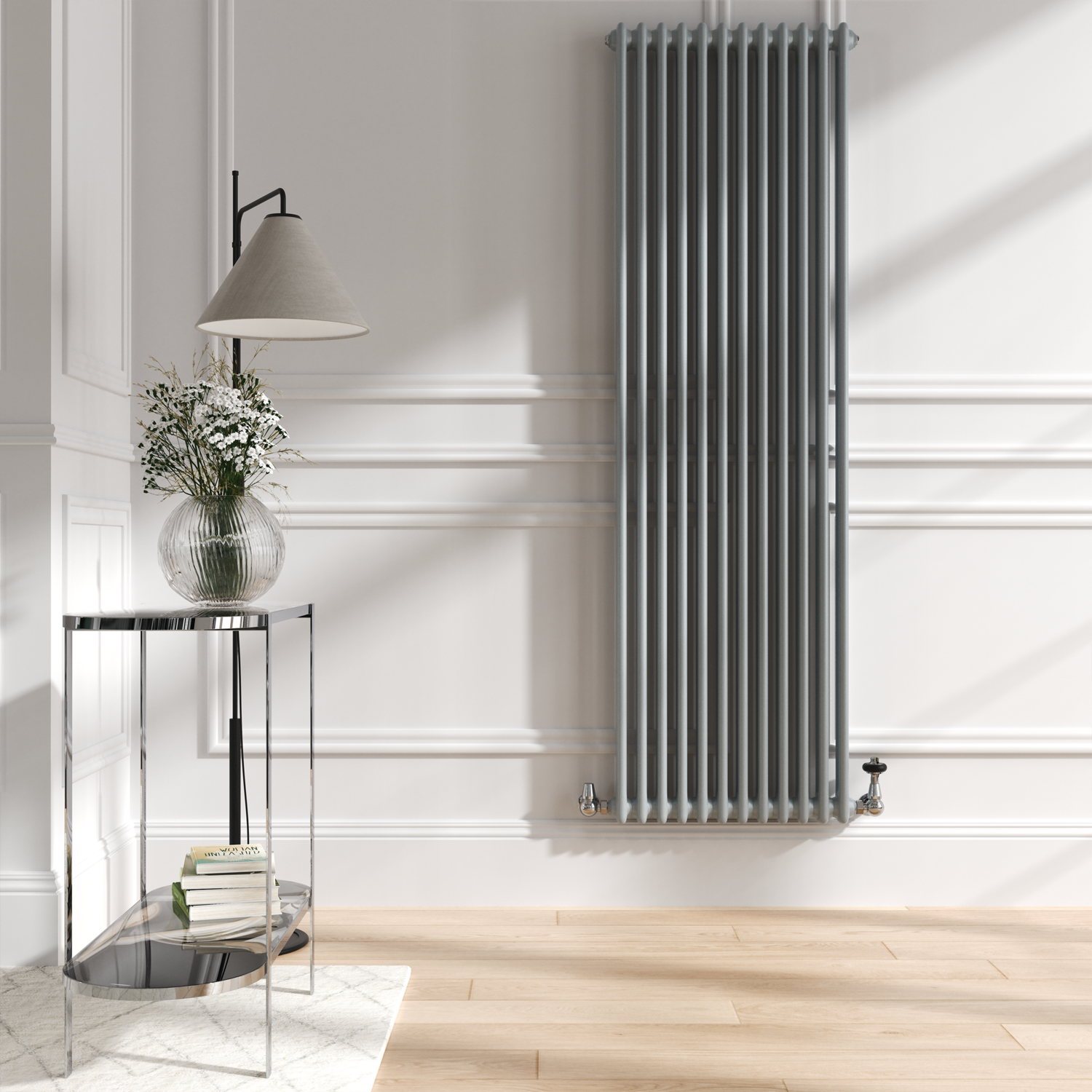 Reggio Salt & Pepper Vertical Double Column Traditional Radiator 1800X560mm 5279 Btu - Cast Iron Style - Image 3