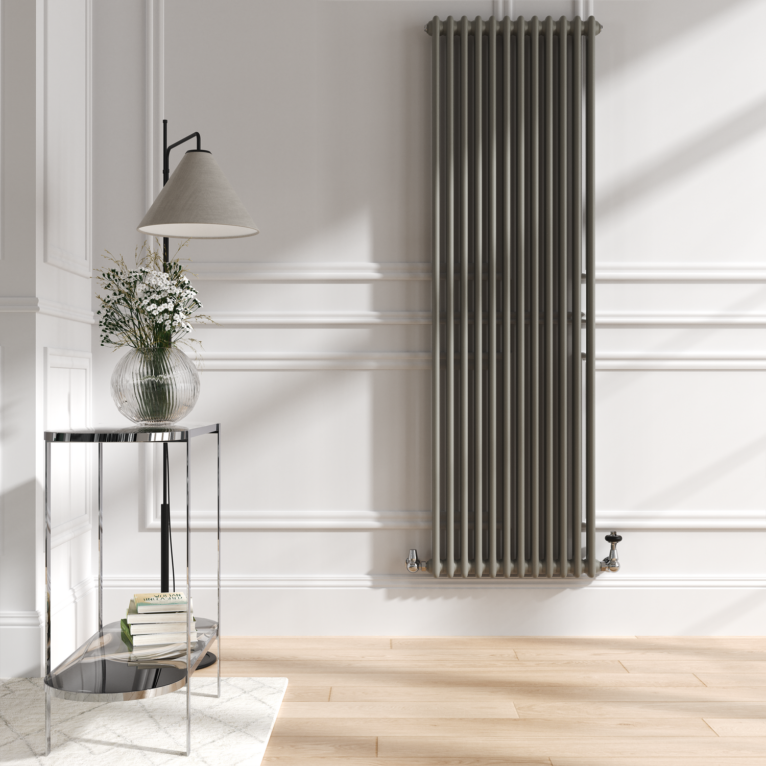 Reggio Smoked Stone Vertical Double Column Traditional Radiator 1800X560mm 5279 Btu - Cast Iron Style - Image 3
