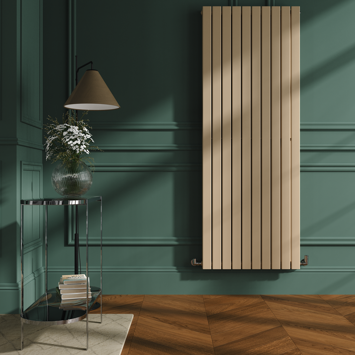 Riace Brown Elk Vertical Flat Designer Radiator 1800X680mm Double Panel 6947 Btu