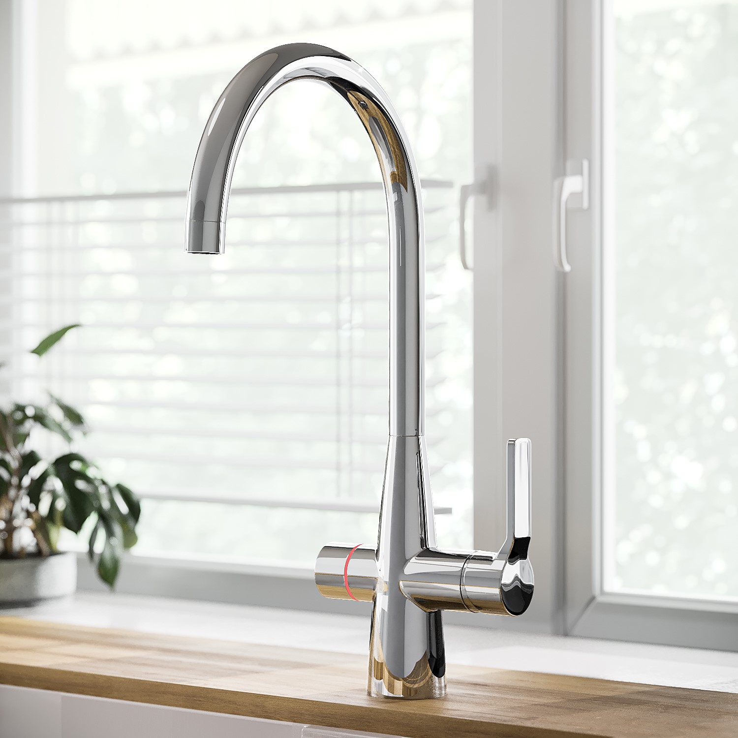 Pronto Chrome 4 In 1 Instant Boiling Hot Kitchen Sensor Tap With 2.4L Boiler And Filter - Wallace