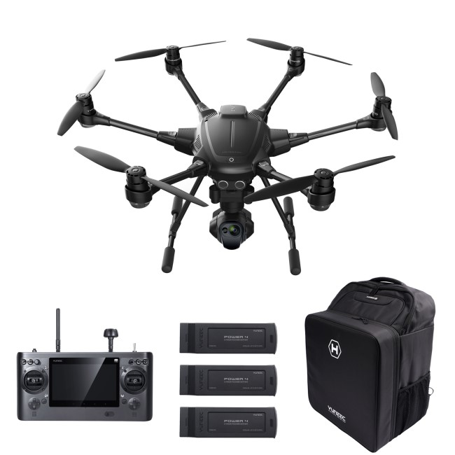Yuneec Typhoon H Pro Sonar Collision Avoidance Camera Drone With CGOET Thermal Camera Three Batteries & Softshell Backpack