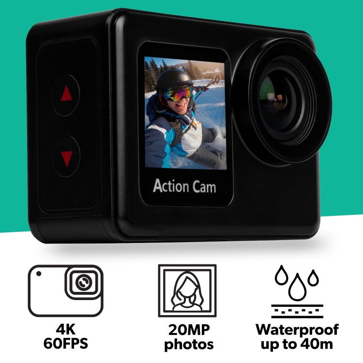 Refurbished electriQ 4K Ultra HD Action Camera in Black